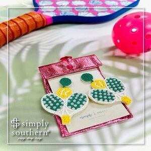 Simply Southern Pickle Ball Beaded Earrings Dangle